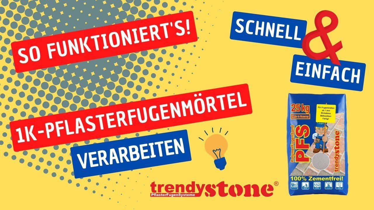 1K PolymerFugenSand, Anwendung und Einschlämmen von Trendy-Bau